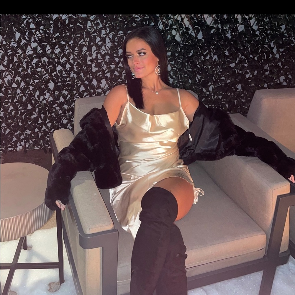 Champagne gold satin dress